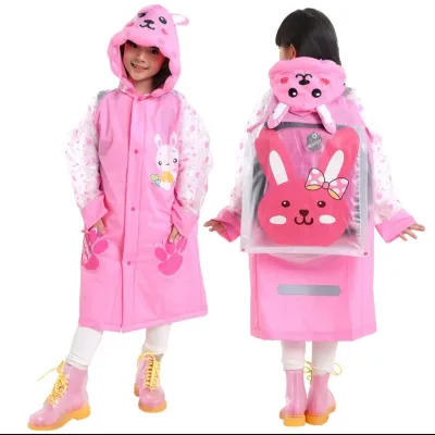 Jas hujan terusan anak back pack lucu dan imut 4 sampai 12 tahun