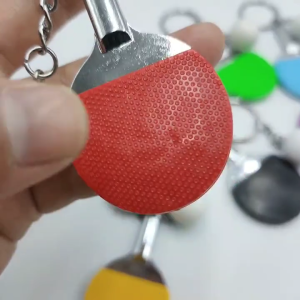 3D Table Tennis Pendant Keyrings Keychains Sports Small Table Pingpong Keychain Cute Sports Keychain Pingpong Pendant