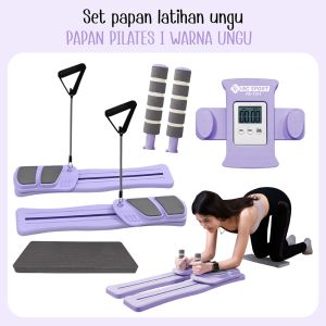 HTD Sport Papan Pilates Board Latihan Otot Alat Olahraga Dirumah Free Timer Digital Matras Anti Slip