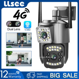 LLSEE V380 Pro 4G SIM card CCTV camera WIFI outdoor IP security camera 4K 8MP two-way call color night vision AI mobile tracking waterproof
