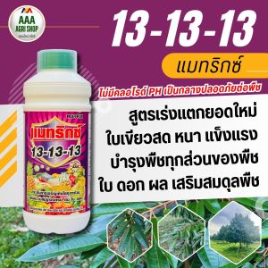 แมทริกซ์ ปุ๋ยน้ำ 13-13-13 สูตรเสมอ กระตุ้นการเจริญเติบโตของพืชทุกส่วน เพิ่มความสมบูรณ์ ต้น ใบ ดอก