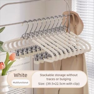 5PCS No Trace Clothes Hanger Durable Hangers Organizer Storage with Adjustable Clips Space Saving