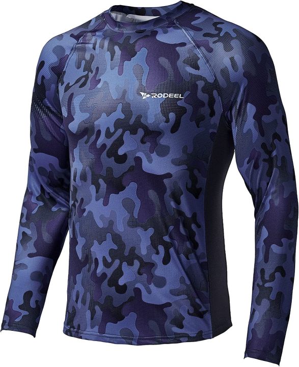 Rodeel Men's UPF 50+ Long Sleeve UV Sun Protection Fishing Shirts Quick ...