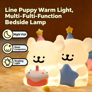 Cute Dog Night Light Squishy Silicone Lamp Kawaii Puppy Star Decor For Kids Girls Bedroom Bedside Birthday Christmas Gift Squishy Stress Relief Toy Aesthetic Room Decor