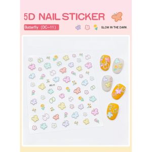 Pelekat Kuku Glow 5D Timbul Kanak Kanak Perempuan Pelekat Tatu Kalis Air Pelekat Kuku Comel Puteri Jari Kaki Kids Luminous Nail Stickers 5D Glow In The Dark Waterproof Finger Nail Art Girl 夜光指甲贴5d浮雕儿童女孩防水纹身贴画宝宝美甲贴片公主脚趾甲贴 A334