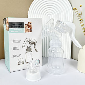 HamshMoc Manual Breast Pump Hand Pump Gentle Suction Painless Massage Anti Backflow Breast Like Design Portable