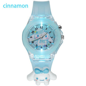 🔥 Sanrio Cartoon Kuromi Cinnamoroll Watch LED Light-Emitting Student Kids Watch Quartz Watch For Birthday Gift