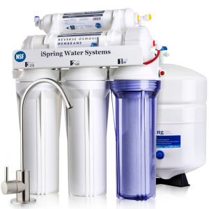 iSpring RCC7 NSF Certified Drinking water Filtration System NSF Certified Under Sink 5-Stage Reverse Osmosis 75 GPD RO Water Purifier No power required easy installation