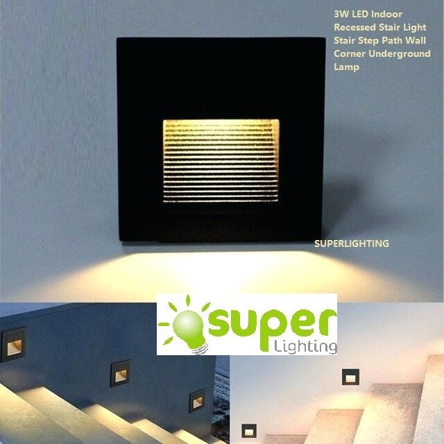 3W LED Aluminium Indoor Recessed Stair Light H025 Stair Step Path Wall ...