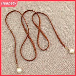 Heabety Sáng Tạo Mỏng PU Vành Đai Mô Phỏng Ngọc Trai Đàn Hồi Thắt Lưng Phụ Nữ Ăn Mặc Váy Trang Trí Món Quà Phụ Nữ Vành Đai
