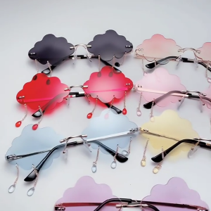 Phong cách hip hop đám mây Kính mát đạo cụ chụp ảnh không khung Shades trendsetters hip hop Kính mát Hipsters trang phục