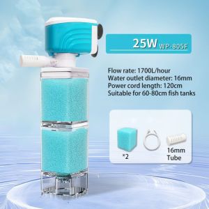 OUTOPEN Chống chảy ngược Bộ lọc bể cá Xoay 360 ° Hút mạnh Bộ lọc chìm Dụng cụ tuần hoàn nước oxy hóa Dòng chảy lớn Bồn cầu hút Nhà