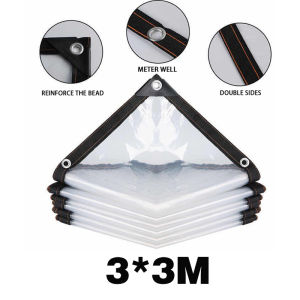 QQ Transparent Rain Cloth Waterproof Cloth Tarpaulin Shade Balcony PE Tarpaulin Transparent Thickening Rainproof Cloth Outdoor Windscreen Plastic Cloth Cold Insulation Tarpaulin防雨布