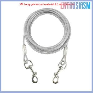 【Enthusiasm】🌟🌟【Hot Sale】🎈 3-10M Double-Headed Dog Tie Out Cable Leash Raction Rope Metal Buckle Steel Wire Anti-Rust Training Collar Outdoor Dogs Strap