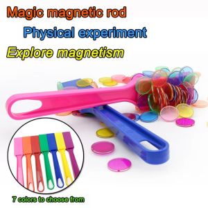 GJ56 101PCS การนับสี ของเล่นวิทยาศาสตร์แม่เหล็กสีสันสดใส การเรียนรู้การเรียงลำดับ พร้อมแท่งแม่เหล็ก ของเล่นเสริมความรู้สีมอนเตสซอรี่ ความแปลกใหม่ อุปกรณ์ช่วยสอน ของเล่นช่วยสอนแม่เหล็ก ประสานมือและตา