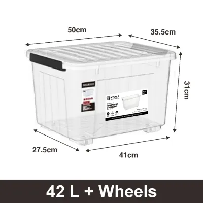 🇸🇬 🔥 Koala Home Organizer Stackable Transparent Storage Box Container Waterproof Heavy Duty 15L/25L/40L/55L/80L/100L