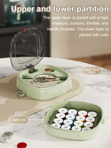 Multifunctional luxury double layer needle and thread box set