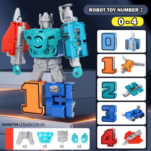 RakanKu MALAYSIA Transformers Robot Educational Toys 0-9 Number Robot DIY Assemble Military Aerospace Educational Toys Mainan Robot 变形金刚机器人玩具