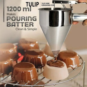 1200ML Pancake Dispenser Stainless Steel Leaking Bucket Trendy Cake Dessert Funnel Baking Tool