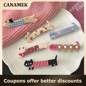 【 CANAMEK 】 Cartoon Hair Clip Cute Cat Shape Side Bangs Clip Makeup Tools For Female Ladies Hairpin Girls Headwear Accessories Gifts