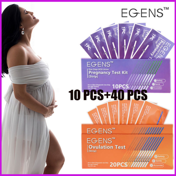 (10PCS+40PCS/Set) EGENS 10PCS HCG Pregnancy Test Kit Strip + 40PCS LH