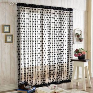 YAZHE New Arrivals Room High Quality Loving Door Drapes Tassel Curtain Pattern Window