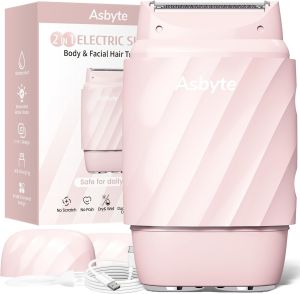4-in-1 Electric Razor for Women Bikini Trimmer & Facial Hair Remover Rechargeable Cordless Dual-Head Shaver IPX7 Waterproof Painless & Hypoallergenic for Sensitive Areas Pink