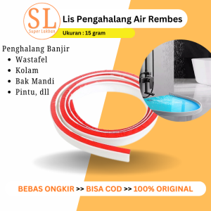 Lis Penghalang Air Kamar Mandi Wastafel / Water Stopper Silikon Karet / Penahan Air Masuk Celah Sisi Lubang Anti Banjir