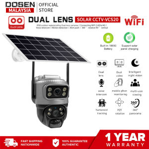 DOSEN  8MP CCTV Solar Outdoor Wireless Three Screen 4G SIM Card IP66 Waterproof Built-in Battery Wifi cctv camera for house