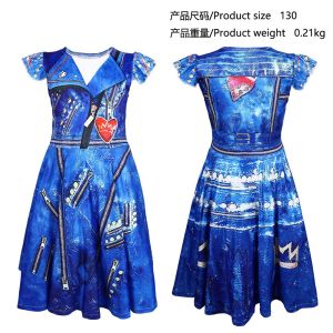 Gifts Cross-border Hot Descendants 4cosplay Costume Queen of Hearts Childrens Halloween Printed Anime Princess Dress