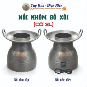 Nồi Đồ Xôi - Hấp Bánh Bao/Đồ Xôi/Hấp Xôi/Hong Xôi/Hấp Thực Phẩm - Đun Bếp&Cắm Điện - Cỡ 3L (Bán Lẻ)