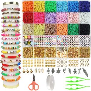 Set Manik Manik Diy Lengkap Aesthetic Diy Clay Beads Gelang Gift Cewek
