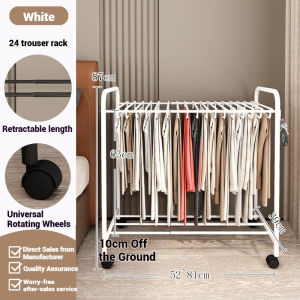 SHEEPER Heavy-Duty Steel Pants Drying Rack | Foldable Laundry Stand with Wheels for Storage | Bedroom Clothes Organizer