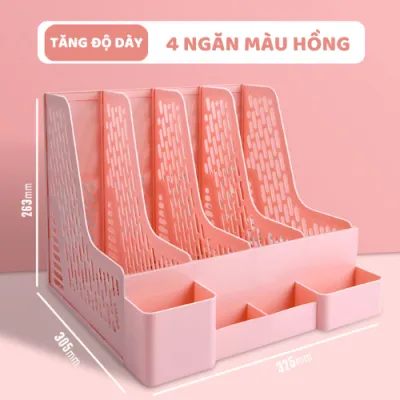 Kệ đựng sách - khay kệ đựng tài liệu văn phòng - Kệ đựng tài liệu để bàn A4 văn phòng phẩm 4 ngăn