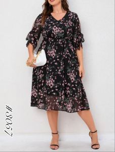 Fannyfashion #3057 Fashion Floral Dress For Women (Fit Large to XL)