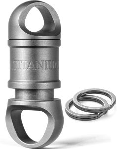 FEGVE Titanium Quick Release Detachable Keychain with Titanium Key Ring