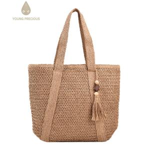 Womens Hand-Woven Cross Body Bag Large Capacity Shoulder Bag with Tassel for Casual and Formal Events