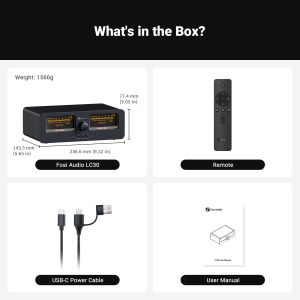 Fosi Audio LC30 Amplifier Speaker Switcher 2-in-2 Out Dual Analog VU Meter Audio Switcher Box with DB Panel Display with Remote