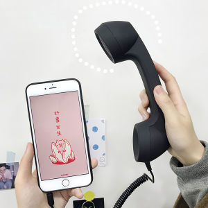 【Local Warehouse】Phone Telephone Anti-radiation Receivers Cellphone 3.5mm Retro Handset Headphone MIC Microphone Telephone Style / Receiver / Handset Earphone / Retro Telephones Receiver For 3.5mm Interface