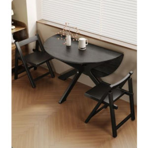 Urban Echo Solid Wood Round Folding Dining Table
