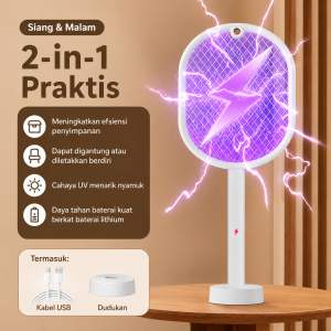 GYT Raket Nyamuk luby Standing Elektrik Cas Ori Tahan Lama Murah Awet Charger USB Ukuran 2 in1