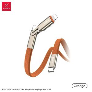 XUNDD XDDC-073 2-in-1 60W Zinc Alloy Fast Charging Cable 1.2M