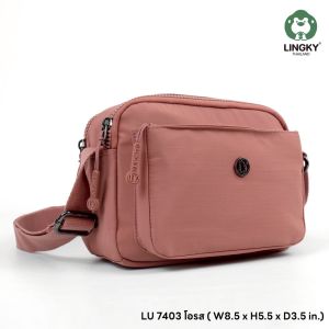 Lingky กระเป๋าสะพายข้าง ผ้าร่มสปอร์ตกันละอองน้ำ ซิปแข็งแรง ไซส์ 8.5" มีทั้งหมด 4 ช่องซิป (LU-7403)