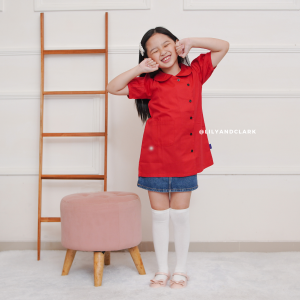 Lily And Clark Dress Anak Perempuan Warna Merah - DCL01