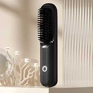 Portable Straight Hair Comb Negative Ion Dualpurpose Straightener Curling Comb