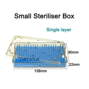 GREATLH Sterilization Case with Silicone Pad Autoclavable Disinfection Tray for Ophthalmic Dental Tools