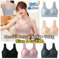360 Outfit Women Seamless Bra 40kg to 78kg L to 3XL Plus Size Comfort Breathable Push Up Bra Wireless Mesh Lace Baju Dalam Wanita Underwear Cotton Plain. 