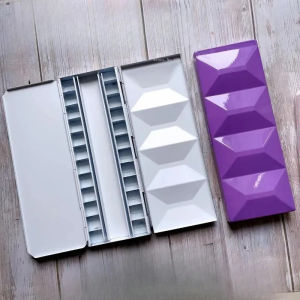 24สี2Ml Grid สามพับกล่องเหล็กสีน้ำ Pigment Subpackage Palette Art นักเรียนภาพวาดกลางแจ้งสีน้ำ Palette