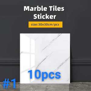 HTF 10pcs bundle Marble Wallpaper adhesive Waterproof decor wall PVC 30x30cm printed wallpaper