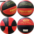 WADE Original Basketball Ball Size 7 Bola Rubber ball for Outdoor Adult Training Ball  Kids Youth Student Ball With Free Pin、Net、Pump、Bag（WD-776QH003). 